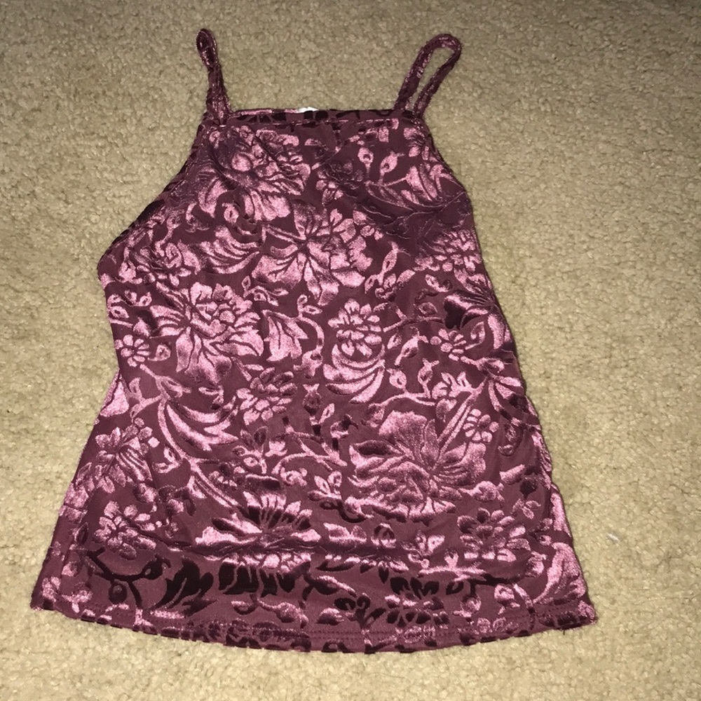Garage purple velvet crop top